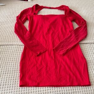 HALARA Red Long Sleeve Dress